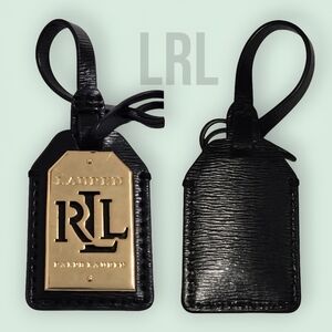 Lauren Ralph Lauren Black and Gold Leather Tag